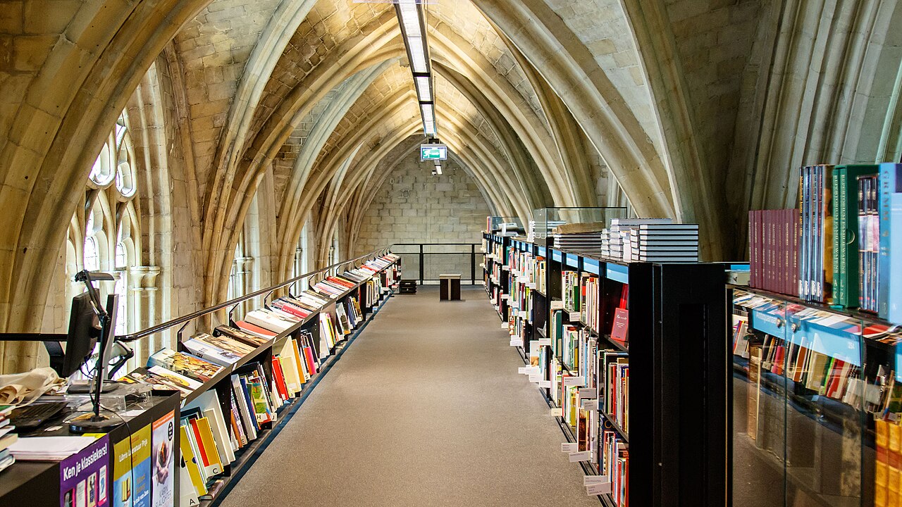 Wide bookstore photograph for magazine discovery