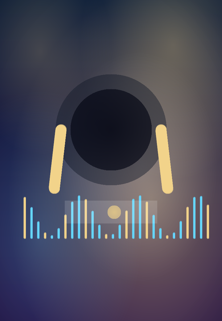 Bright narrated fiction audiobook scene with waveform and story light