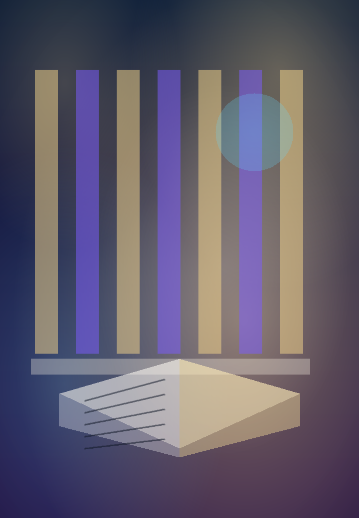 Bright book and tablet reading support scene with clear blue and gold focal light