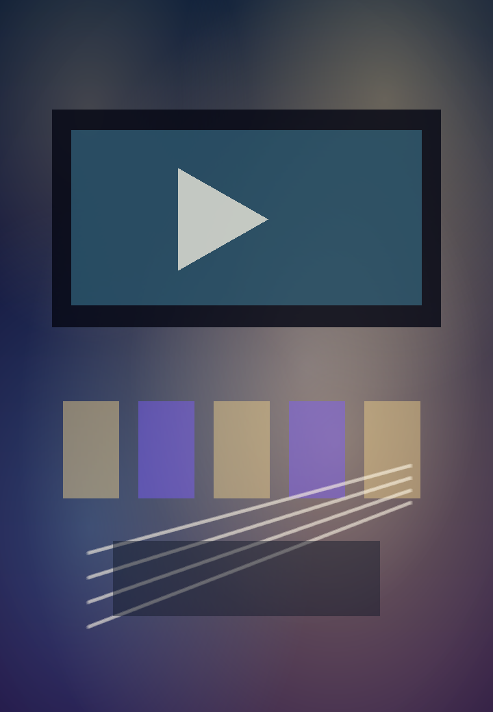 Bright trailer editing suite with timeline and cinematic screen